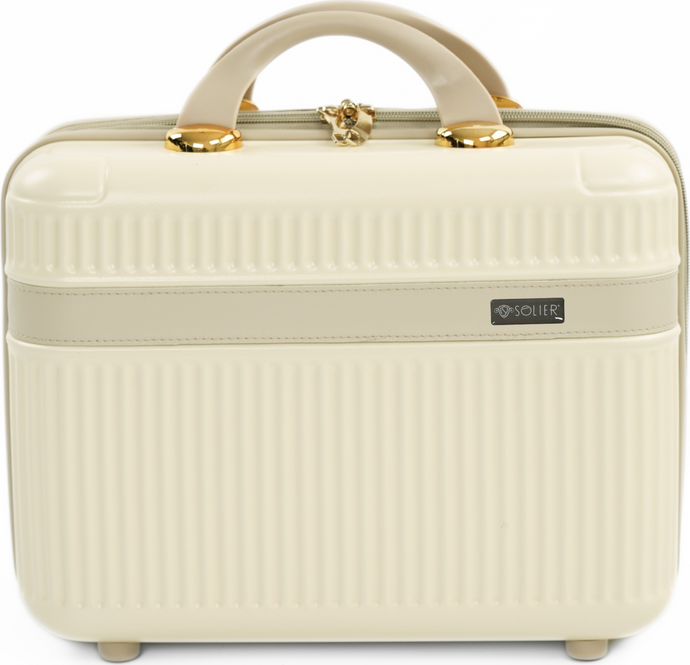 Béžový malý cestovný kufrík Solier Nokiro NOKIRO STL976 BEIGE COFFEE 14') Veľkosť: Kosmetický kufor