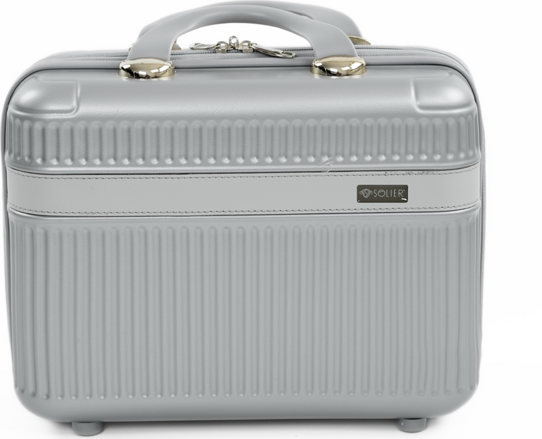 Strieborný malý cestovný kufrík Solier Nokiro NOKIRO STL976 SILVER 14') Veľkosť: Kosmetický kufor