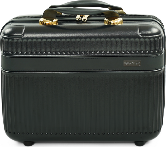 Čierny malý cestovný kufrík Solier Nokiro NOKIRO STL976 BLACK 14' Veľkosť: Kosmetický kufor