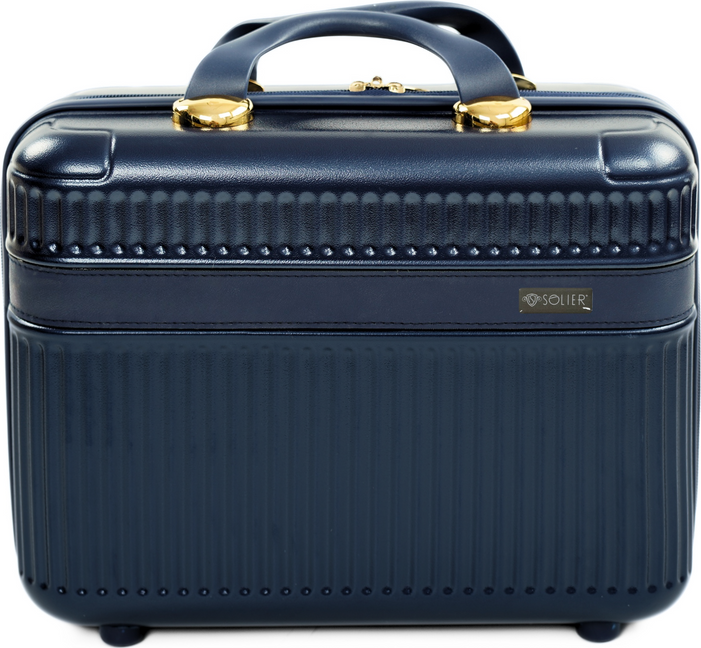 Tmavomodrý malý cestovný kufrík Solier Nokiro NOKIRO STL976 D.BLUE 14' Veľkosť: Kosmetický kufor