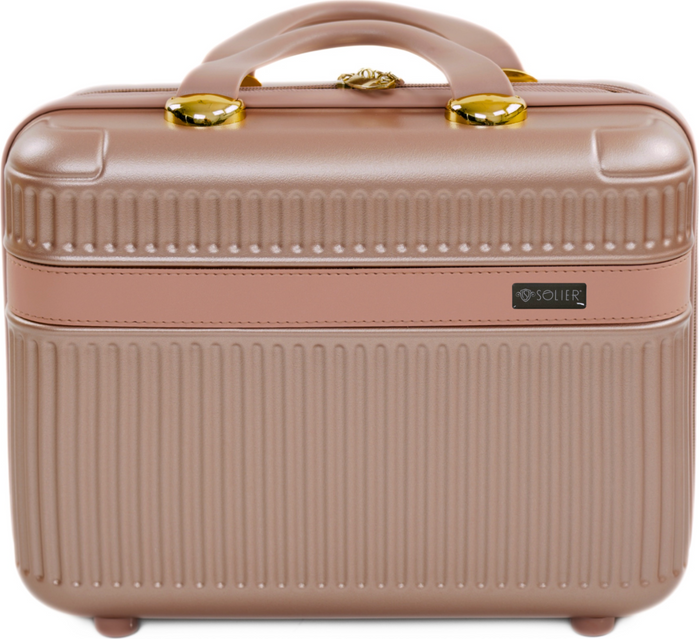 Rose gold malý cestovný kufrík Solier Nokiro NOKIRO STL976 ROSE GOLD 14' Veľkosť: Kosmetický kufor