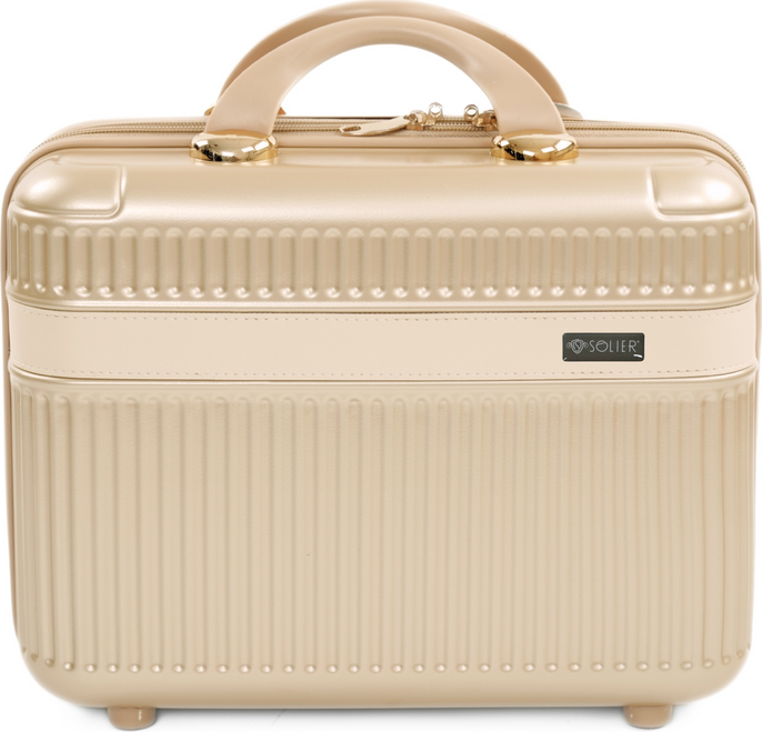 Zlatý malý cestovný kufrík Solier Nokiro NOKIRO STL976 GOLD 14' Veľkosť: Kosmetický kufor