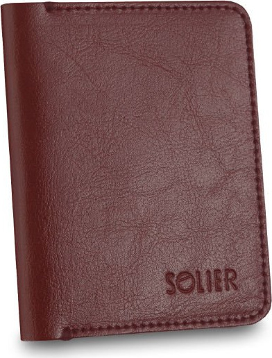 Elegantné hnedé pánske púzdro na doklady Solier SW11 BROWN MAROON Veľkosť: ONE SIZE