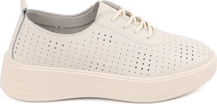 Svetlo béžové dámske kožené dierkované tenisky Sergio Leone SP018BE Veľkosť: 41