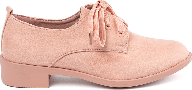 Svetloružové dámske poltopánky s viazaním NC138P Veľkosť: 38