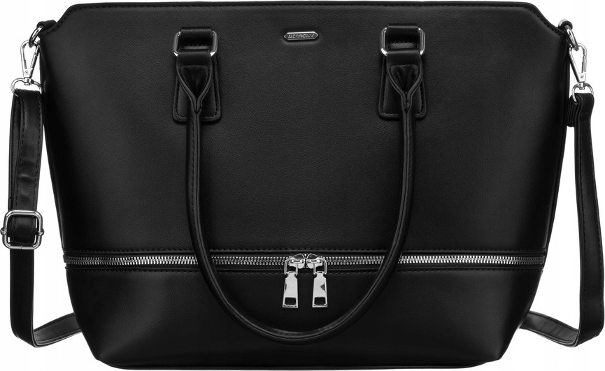 Rovicky čierna priestranná shopper kabelka R-072-04 Veľkosť: ONE SIZE