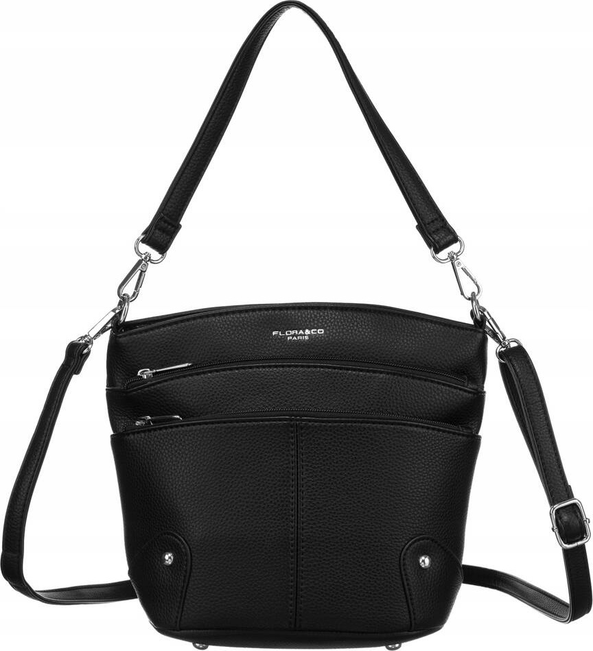 David Jones Čierna crossbody kabelka so zipsami F6938 Veľkosť: ONE SIZE