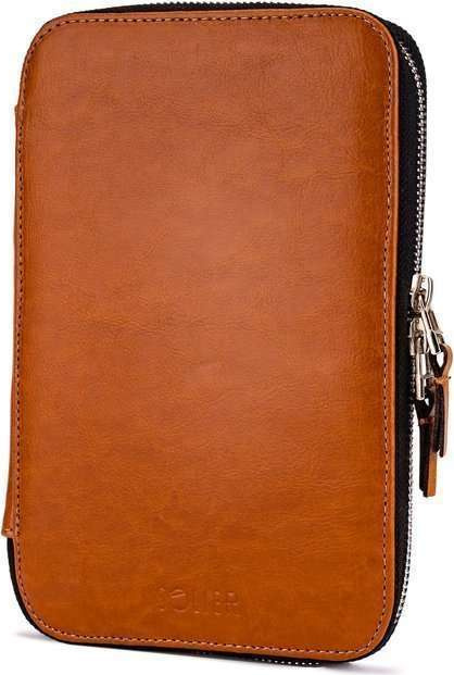 SOLIER Hnedý kožený organizér SW01 SA38 brown Veľkosť: ONE SIZE