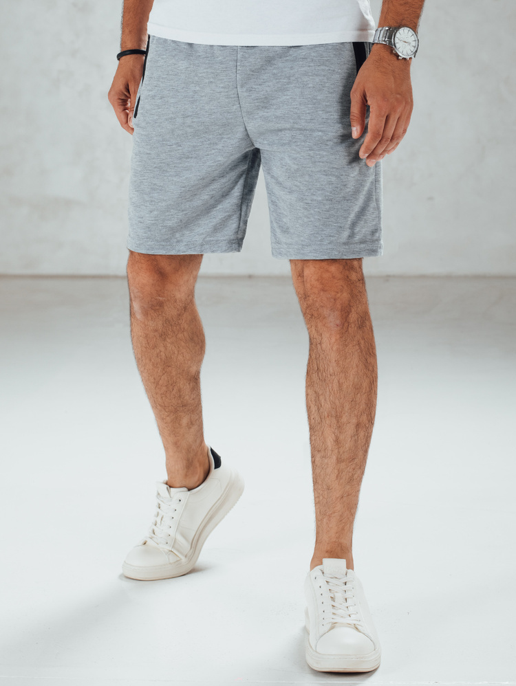 Sivé pánske teplákové kraťase s vreckami na zips SX2488 Veľkosť: 2XL