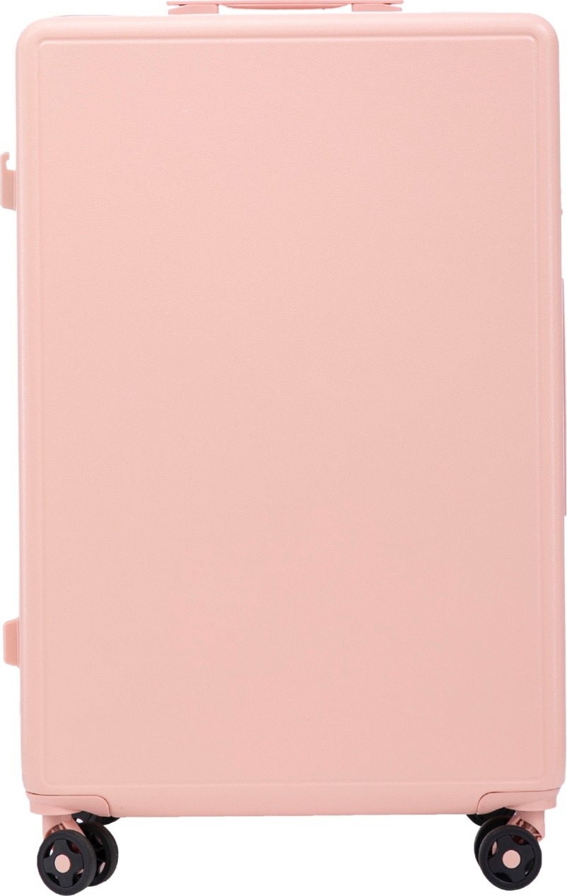 Svetloružový veľký cestovný kufor WINGS BUNTING WINGS WALIZKA duża XXL BAGAŻ PODRÓŻNA na 4 kôłkach TWARDA MOCNA SAMOLOT ABS Veľkosť: L