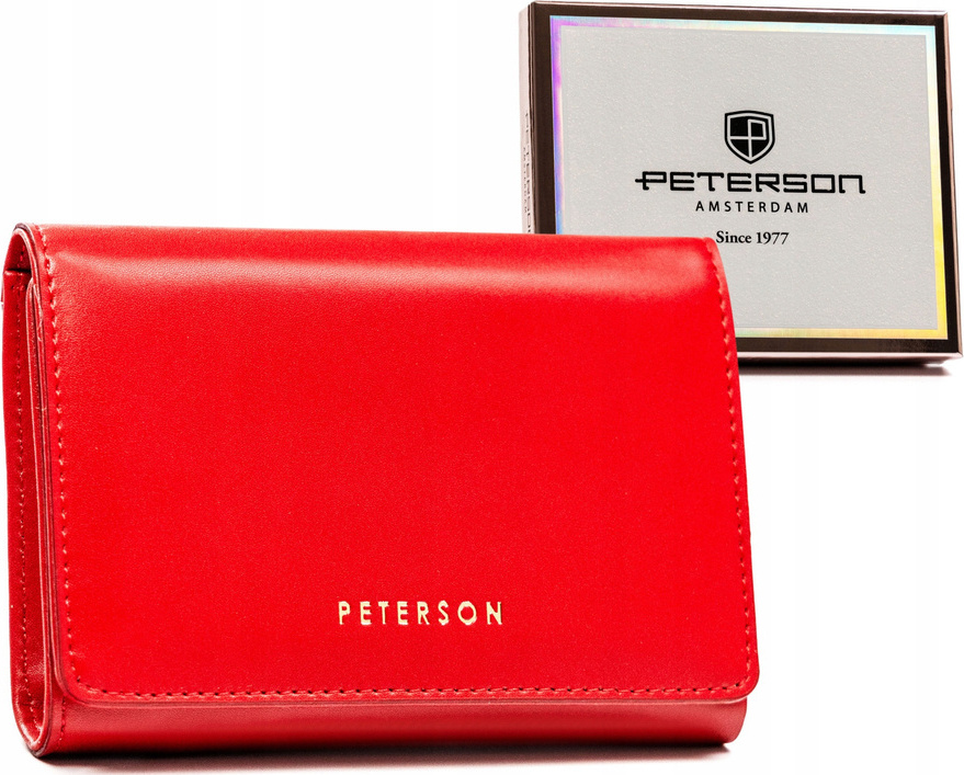 Peterson červená stredná peňaženka s chlopňou Y669 PTN 013-JI Veľkosť: ONE SIZE