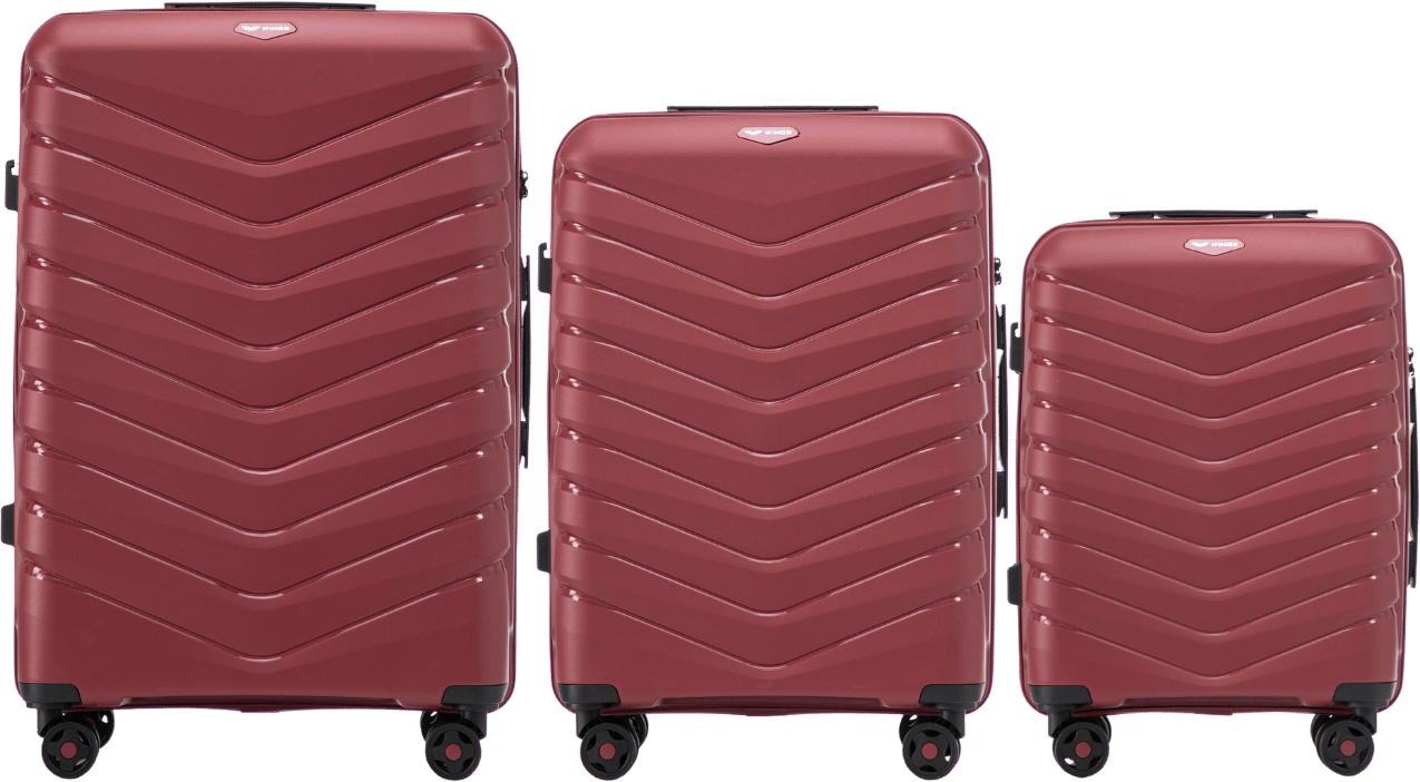 Vínová sada 3 cestovných kufrov Wings PHOENIX PHX01 PHOENIX, Zestaw 3 waliziek POLIPROPYLEN (L,M,S) Wings, WINE RED Veľkosť: Sada kufrov