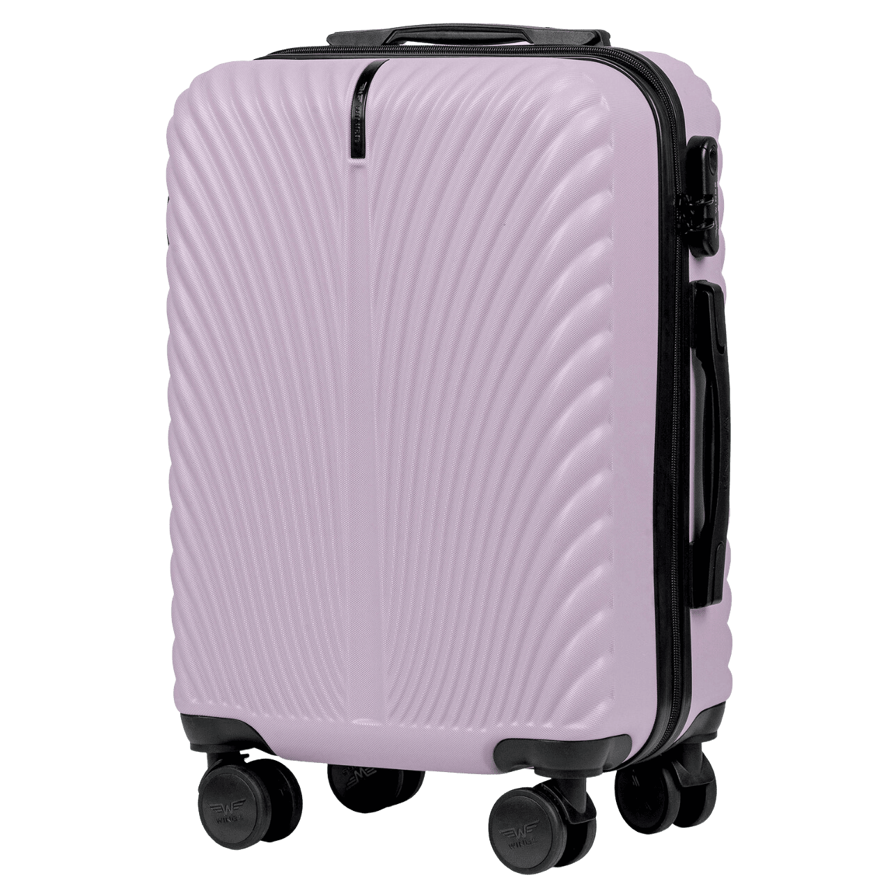 Svetlofialový kabínový kufor 55x40x20 WINGS SWAN SN120 SWAN, Walizka kabinowa ABS+ S Wings, LIGHT PURPLE Veľkosť: S