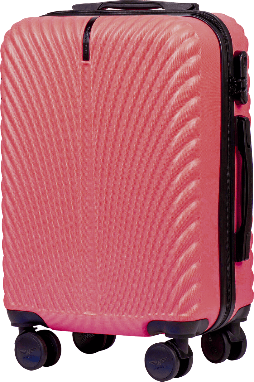 Ružový kabínový kufor 55x40x20 WINGS SWAN SN120 SWAN, Walizka kabinowa ABS+ S Wings, DIRTY PINK Veľkosť: S