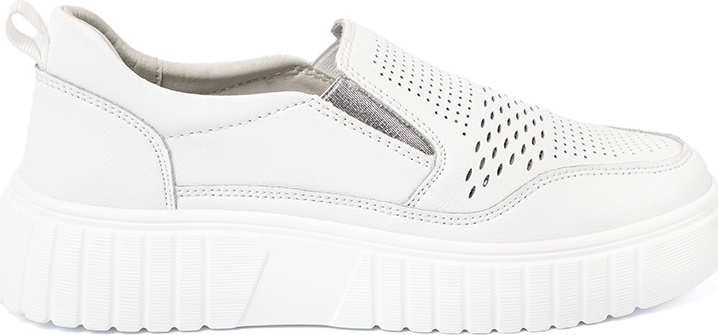 Biele dámske kožené tenisky na platforme SP-126W Veľkosť: 36