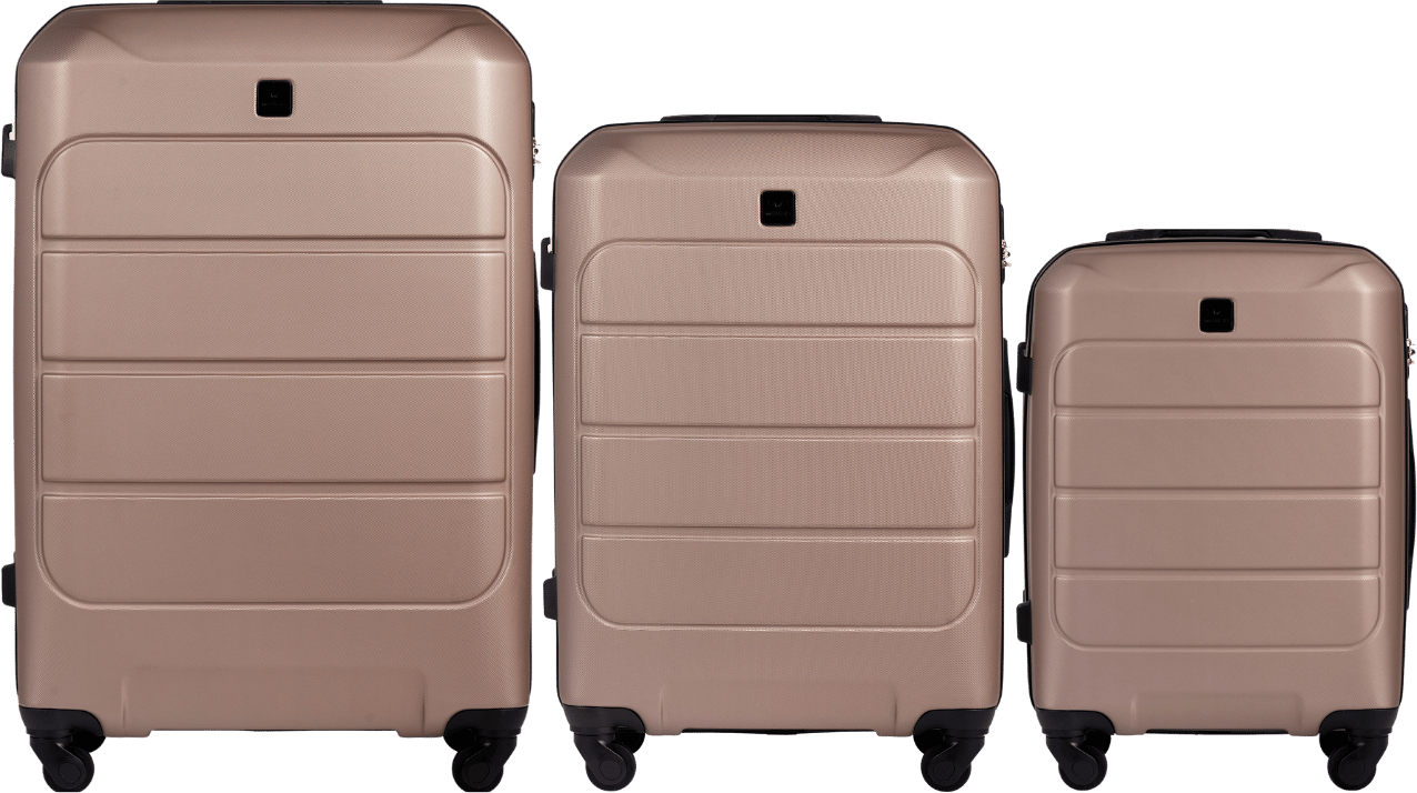 Šampanské sada 3 cestovních kufrů WINGS GANNET GAN01 GANNET, Zestaw 3 walizek ABS+ (L,M,S) Wings, CHAMPAGNE Veľkosť: Sada kufrov