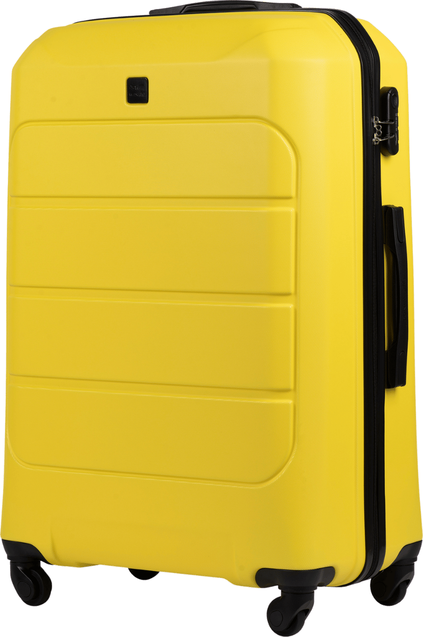 Žltý veľký cestovný kufor WINGS GANNET GAN01 GANNET, Walizka duża ABS+ L Wings, YELLOW Veľkosť: L