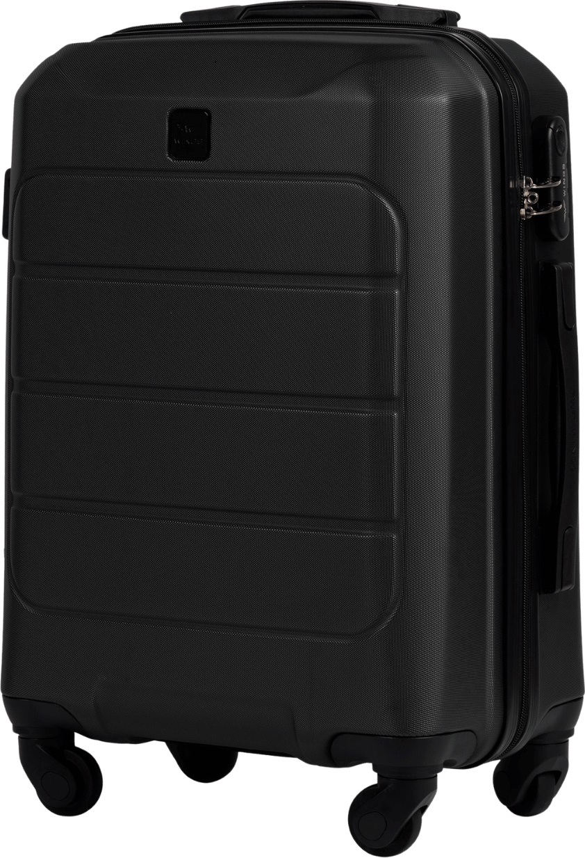 Čierny stredne veľký cestovný kufor WINGS GANNET GAN01 GANNET, Walizka średnia ABS+ M Wings, BLACK Veľkosť: M