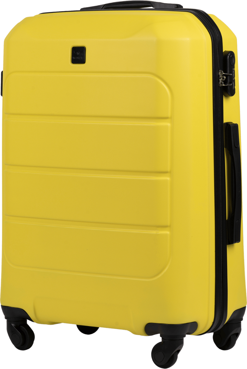 Žltý stredne veľký cestovný kufor WINGS GANNET GAN01 GANNET, Walizka średnia ABS+ M Wings, YELLOW Veľkosť: M
