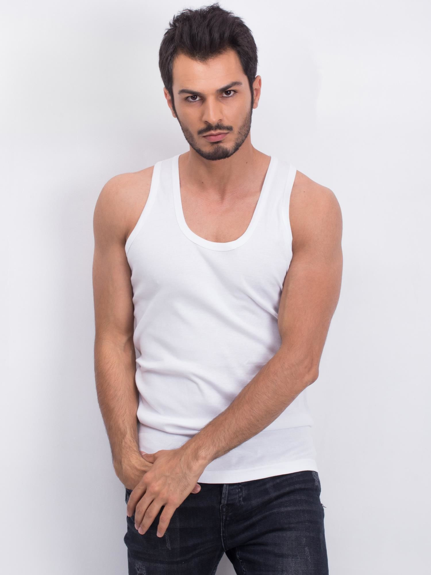 Pánske klasické biele tielko BR-PD-1008.08P-white Veľkosť: M