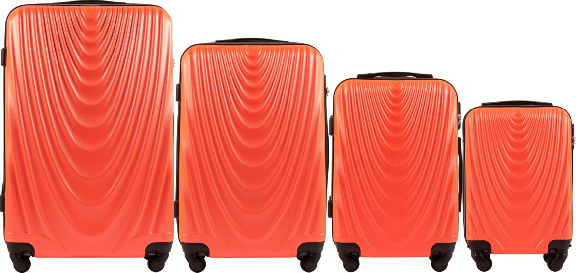 Oranžová sada škrupinových kufrov FALCON 304, (L,M,S,XS) Wings, Flue Orange Veľkosť: Sada kufrov