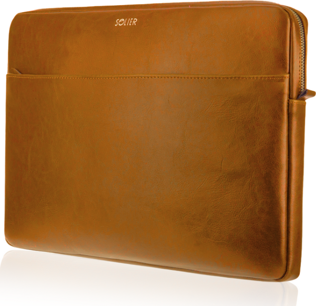 SOLIER hnedé kožené púzdro na notebook SL03 SA24 13CALI CAMEL) Veľkosť: ONE SIZE