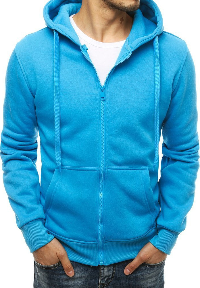 Svetlo modrá pánska mikina na zips BX4689 Veľkosť: M