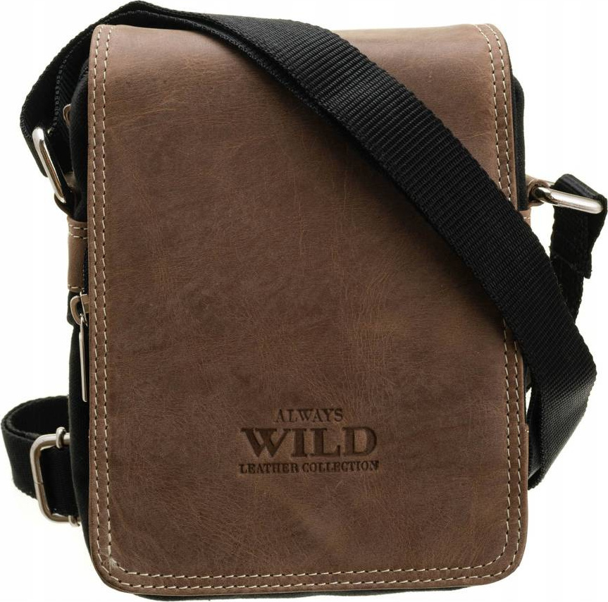 Always Wild Čierno-kožená messenger taška [DH] 591-MHC Veľkosť: ONE SIZE