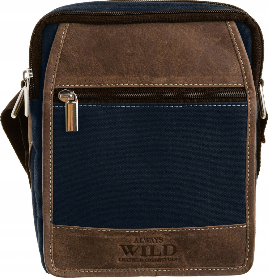 Always Wild Tmavomodro-hnedá messenger taška [DH] 251-MHC Veľkosť: ONE SIZE