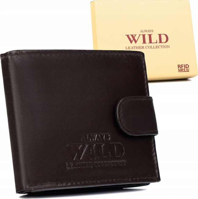 Always Wild Čierna malá kožená peňaženka na patentku A137 [DH] N0035L-P-SCR Veľkosť: ONE SIZE