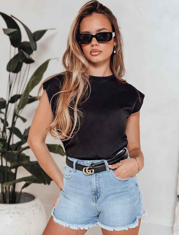 Štýlové dámske džínsové kraťase VIBEJEANS s vysokým pásom SY0490 Veľkosť: XS