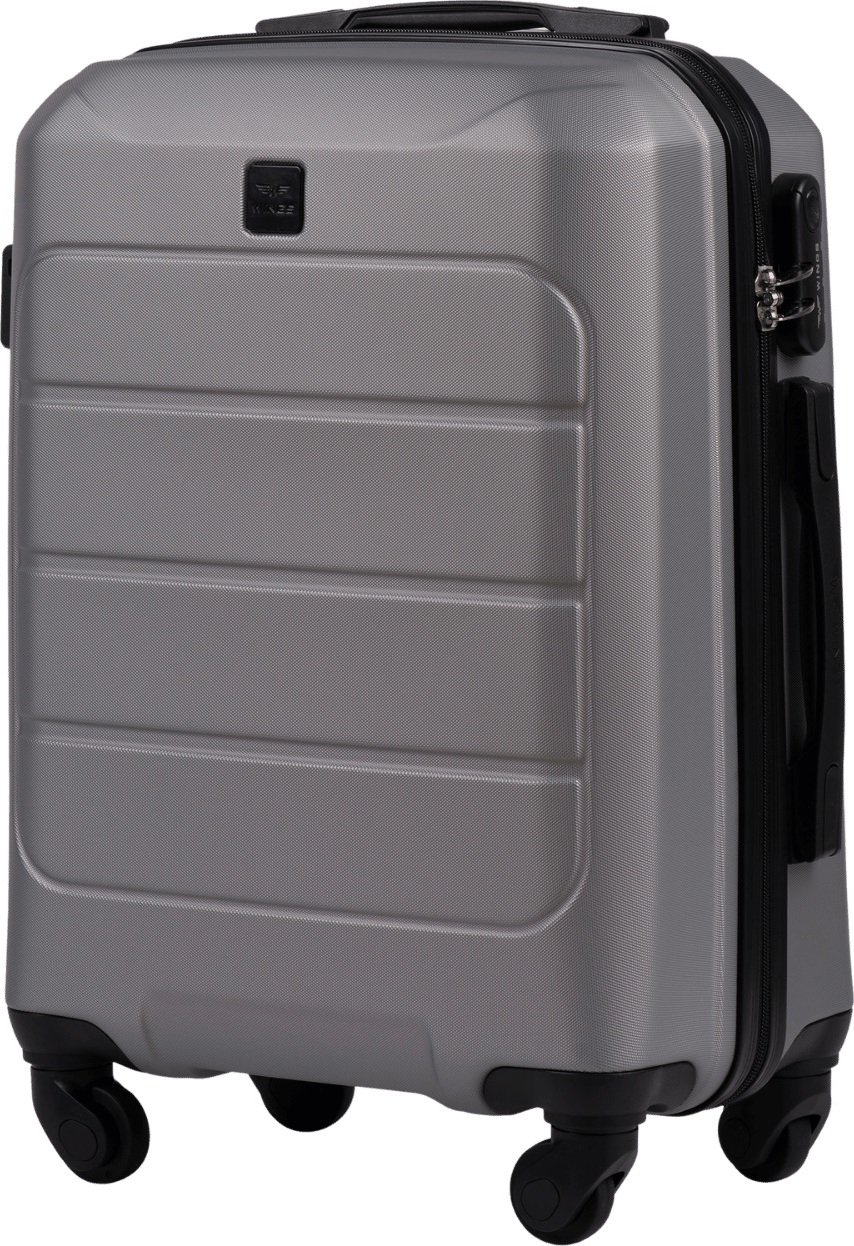 Metalicky sivý kabinový kufr 55x40x20 WINGS GANNET GAN01 GANNET, Walizka kabinowa ABS+ S Wings, TITAN GREY Veľkosť: S