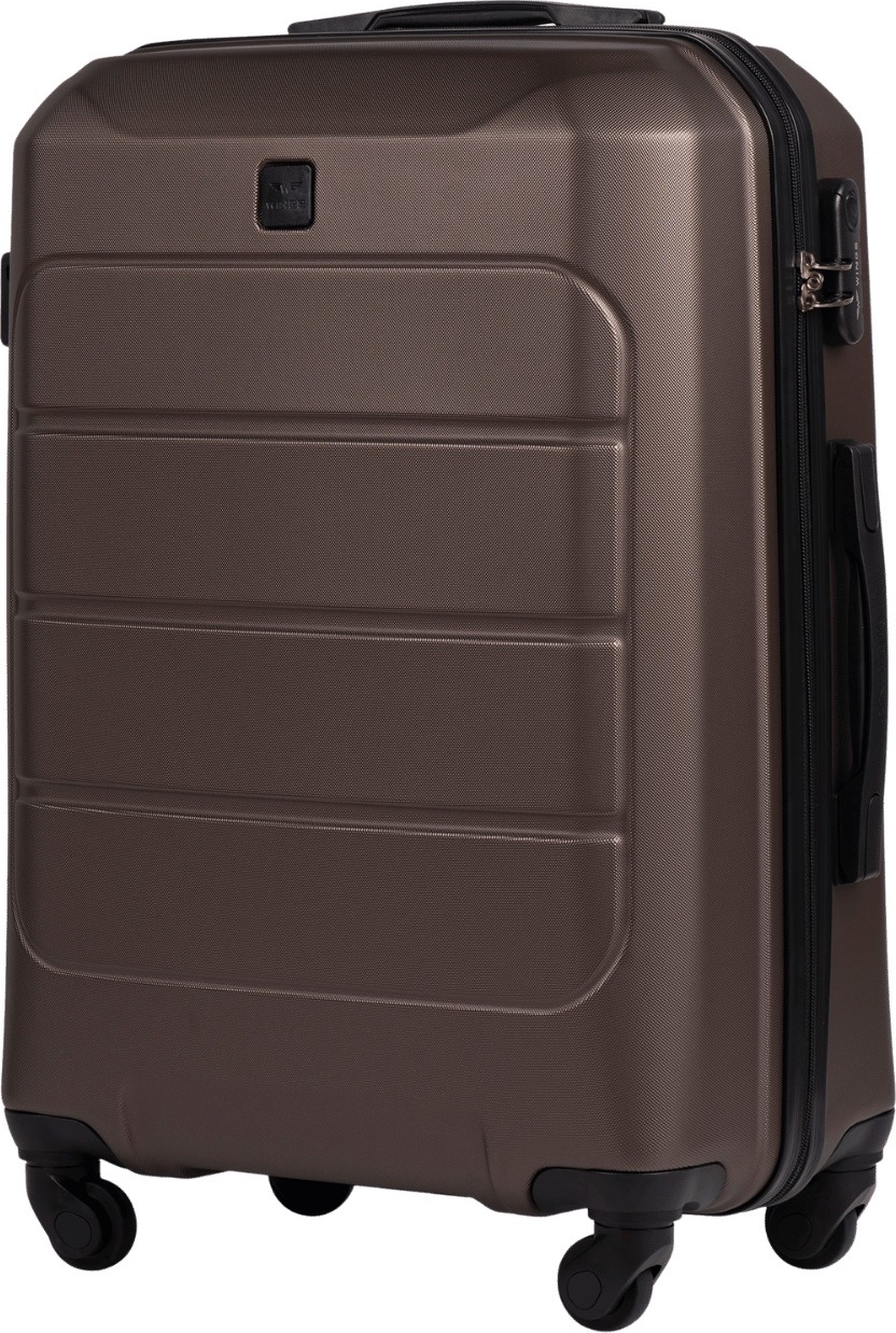 Tmavohnedý stredne veľký cestovný kufor WINGS GANNET GAN01 GANNET, Walizka średnia ABS+ M Wings, COFFEE Veľkosť: M