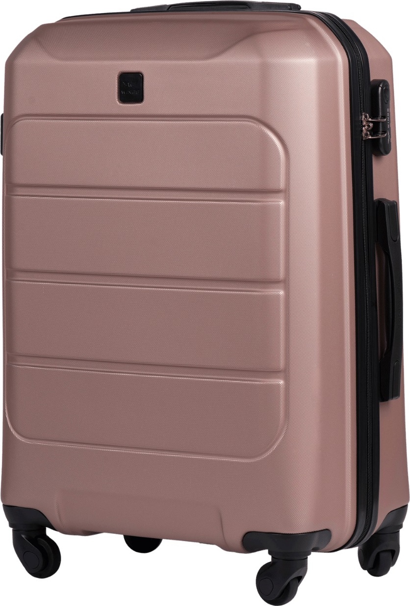 Rosegold stredne veľký cestovný kufor WINGS GANNET GAN01 GANNET, Walizka średnia ABS+ M Wings, ROSE GOLD Veľkosť: M
