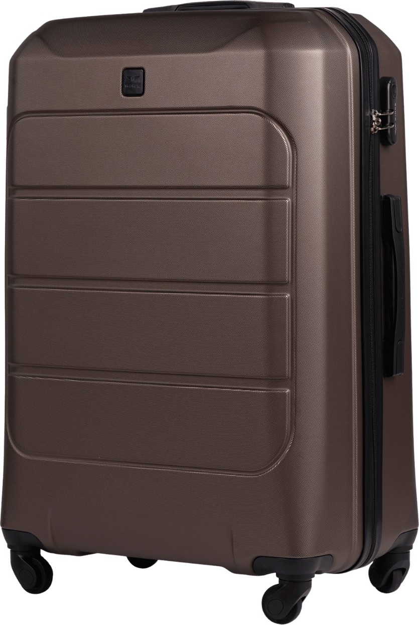 Tmavohnedý veľký cestovný kufor WINGS GANNET GAN01 GANNET, Walizka duża ABS+ L Wings, COFFEE Veľkosť: L