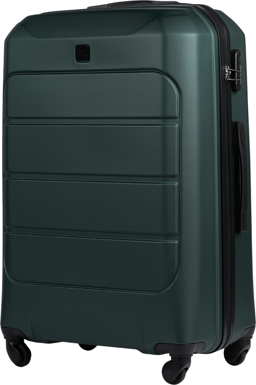 Tmavozelený veľký cestovný kufor WINGS GANNET GAN01 GANNET, Walizka duża ABS+ L Wings, DARK GREEN Veľkosť: L