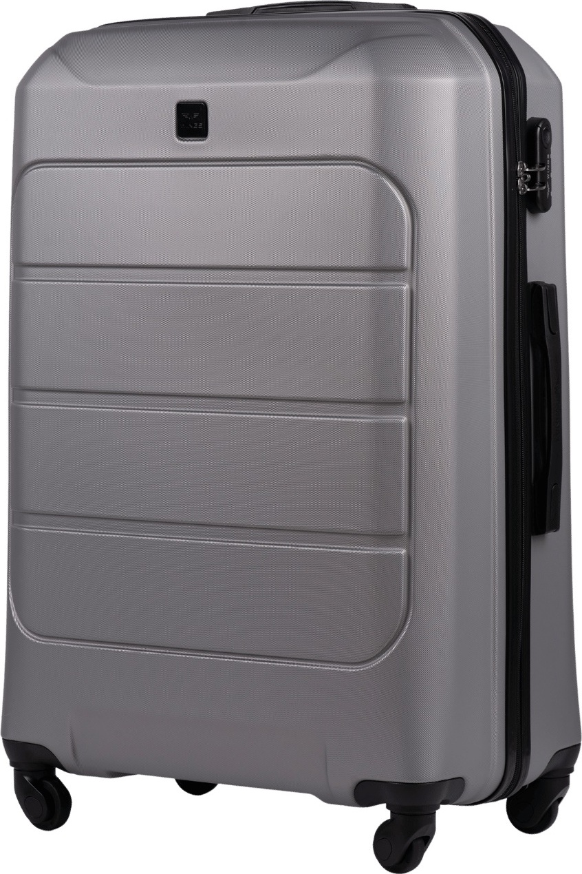 Metalicky sivý veľký cestovný kufor WINGS GANNET GAN01 GANNET, Walizka duża ABS+ L Wings, TITAN GREY Veľkosť: L