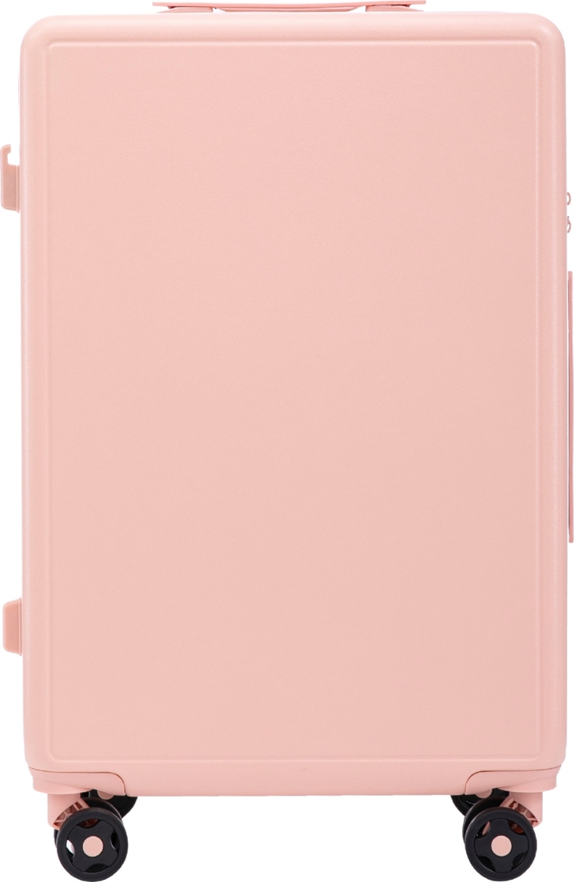 Svetloružový stredne veľký cestovný kufor WINGS BUNTING WINGS Walizka ŚREDNIA PODRÓŻNA XL BAGAŻ ABS TWARDA na 4 kółkach 360 SAMOLOT Veľkosť: M