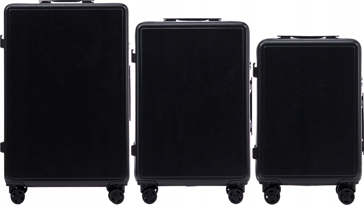 Černá sada 3 cestovních kufrů Wings BUNTING WINGS Sada 3 kusov BATOŽINY NA KUFOR na kolieskach CESTOVNÁ KABÍNA STREDNE VEĽKÁ ABS+ Veľkosť: Sada kufrov