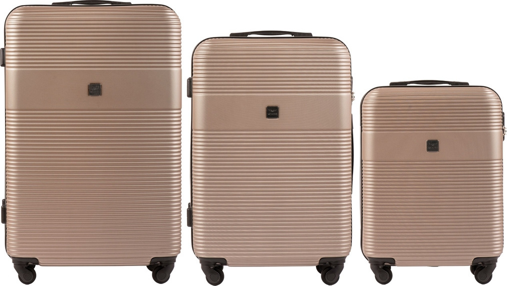 Champagne sada troch cestovných kufrov FINCH 5398-3, Luggage 3 sets (L,M,S) Wings, Champagne Veľkosť: Sada kufrov