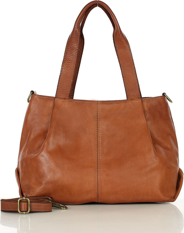 MARCO MAZZZINI Camel dámska kožená kabelka cez rameno (v255a) Veľkosť: ONE SIZE