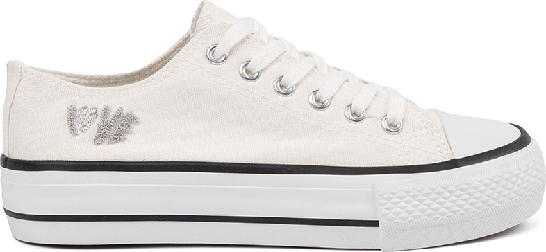 Biele dámske tenisky na platforme s nápisom Love WX-118W Veľkosť: 40