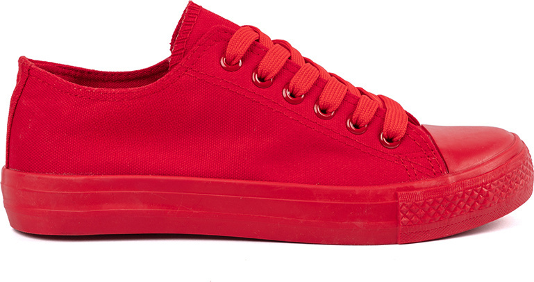 Červené dámske plátené tenisky B338R Veľkosť: 38