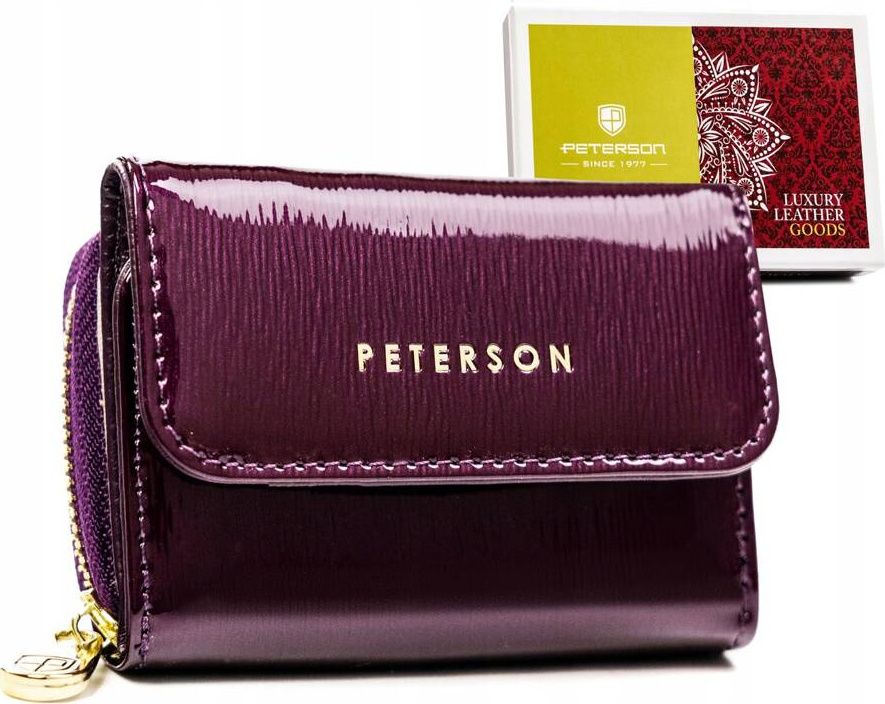 Peterson Fialová malá lakovaná peňaženka Y634 PTN 423229-SH Veľkosť: ONE SIZE