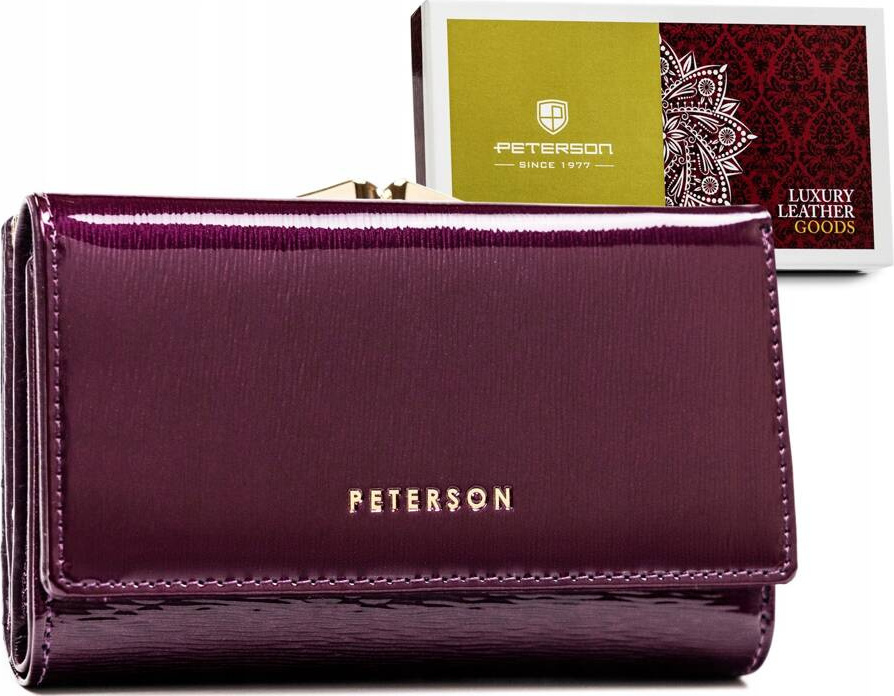 Peterson Tmavofialová stredná dámska kožená peňaženka Y623 PTN 42108-SH Veľkosť: ONE SIZE