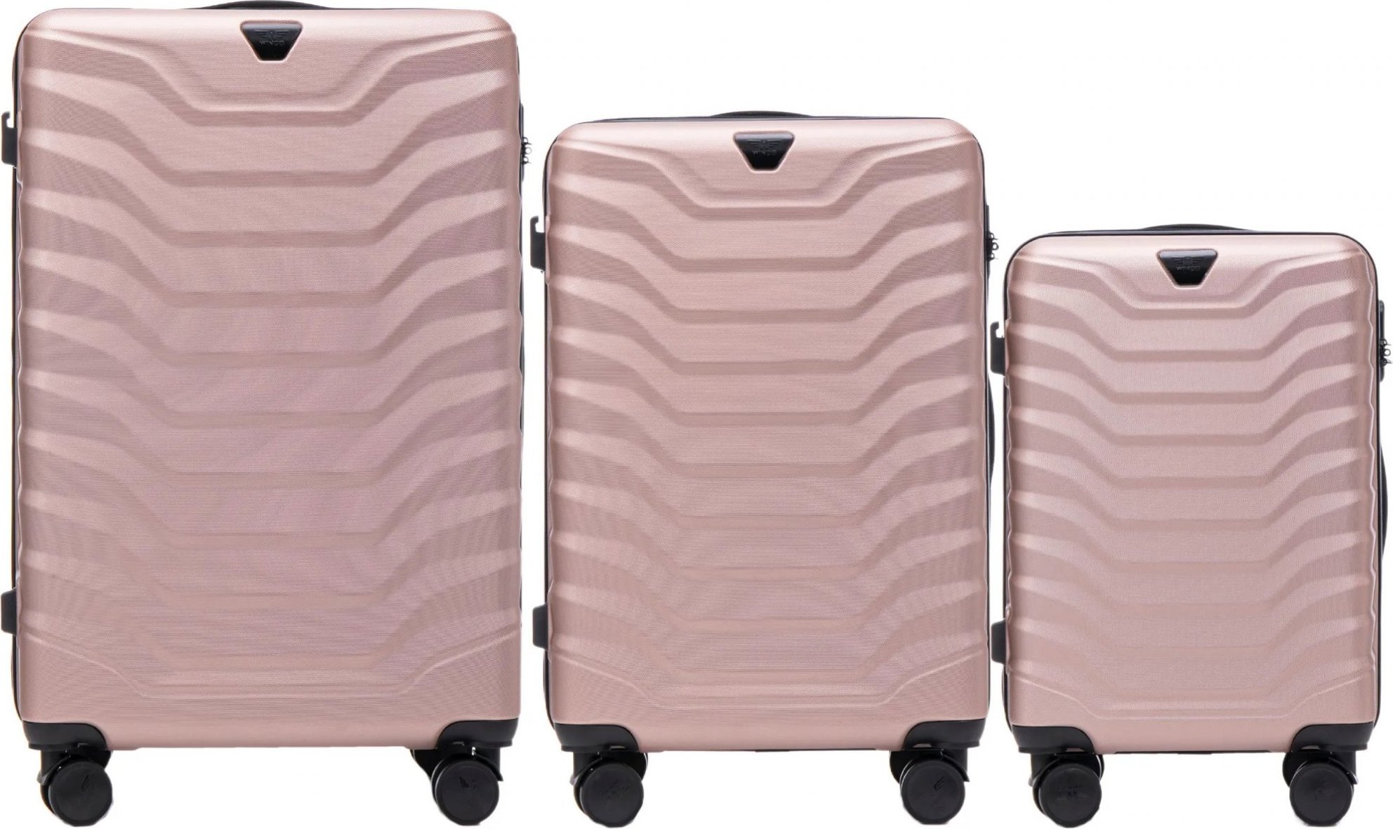 Rosegold 3dielna sada kufrov PEAFOWL PEA01, Set of 3 suitcases (L,M,S) Wings, Rose gold Veľkosť: Sada kufrov