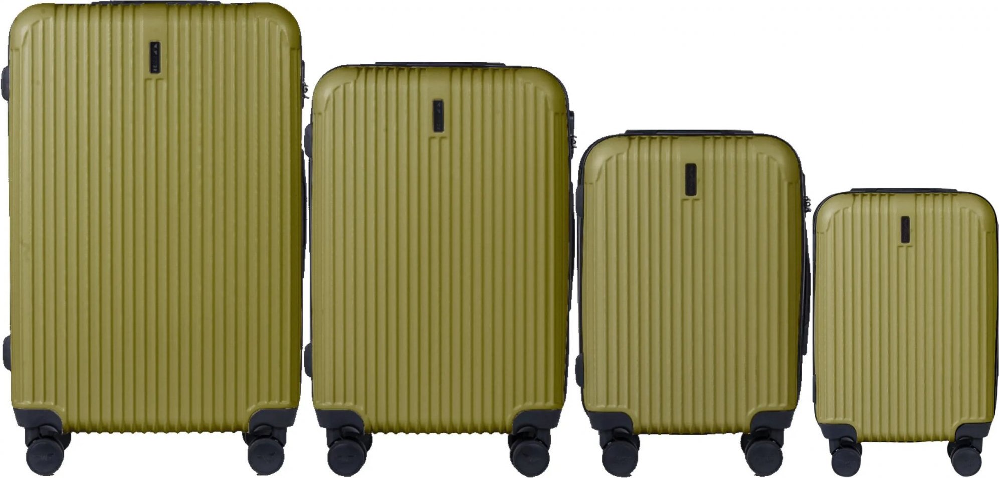 Khaki sada 4 kufrov TR059, Luggage 4 sets (L, M, S, XS) Wings, Tea Green Veľkosť: ONE SIZE