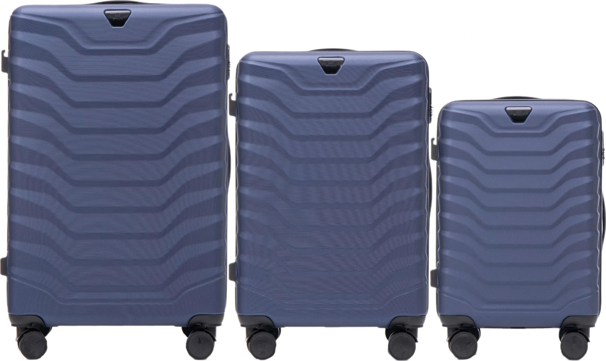 Tmavomodrá 3dielna sada kufrov PEAFOWL PEA01, Set of 3 suitcases (L,M,S) Wings, Blue Veľkosť: Sada kufrov