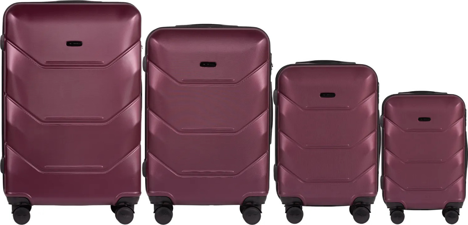 Vínová sada 4 škrupinových kufrov Peacock 148, Luggage 4 sets (L,M,S,XS) Wings, Burgundy Veľkosť: ONE SIZE