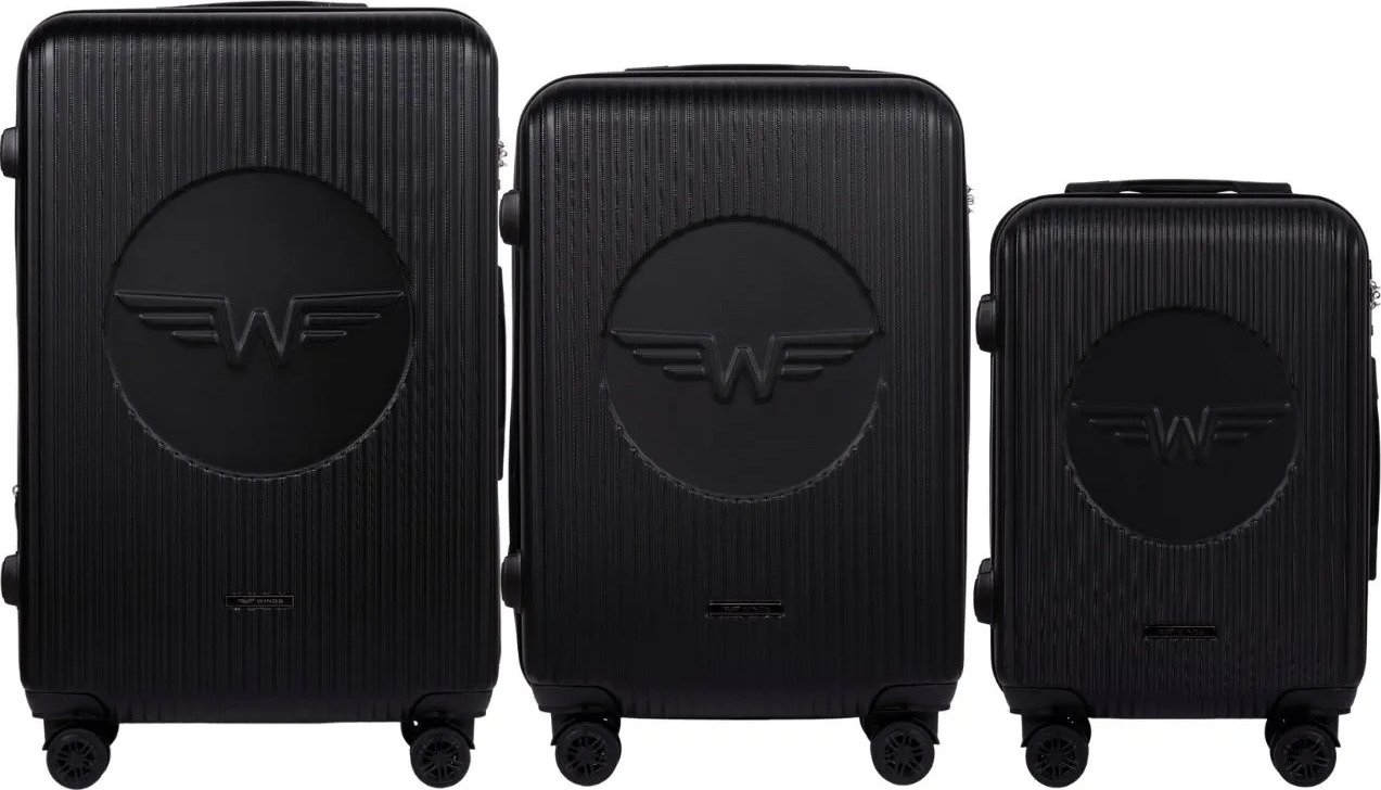Čierna sada cestovných kufrov SWALLOW SWL03 KPL, Set of 3 Wings Suitcases (L, M, S), Black Veľkosť: Sada kufrov
